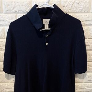 H&M Men's Dark Blue Polo Shirt